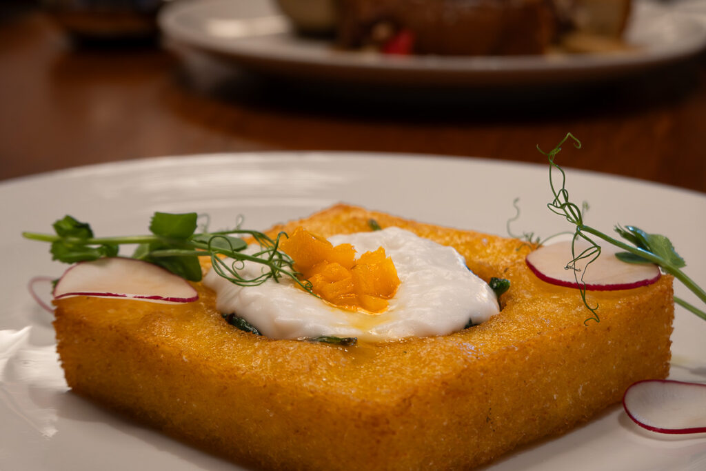 egg in a hole gluten free virgin voyages vegan at The Wake