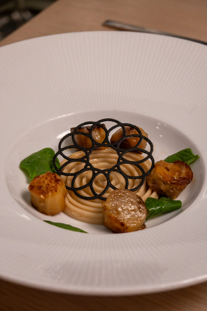 eggplant nori vegan style from menu c of the test kitchen restaurant in virgin voyages