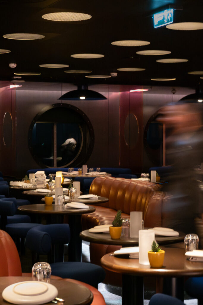 pink agave restaurant interior virgin voyages