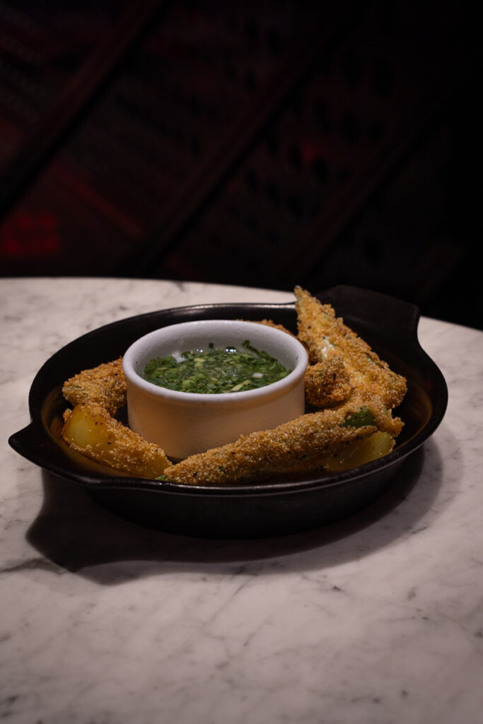 Razzle Dazzle fired green tomatoes okra Virgin Voyages