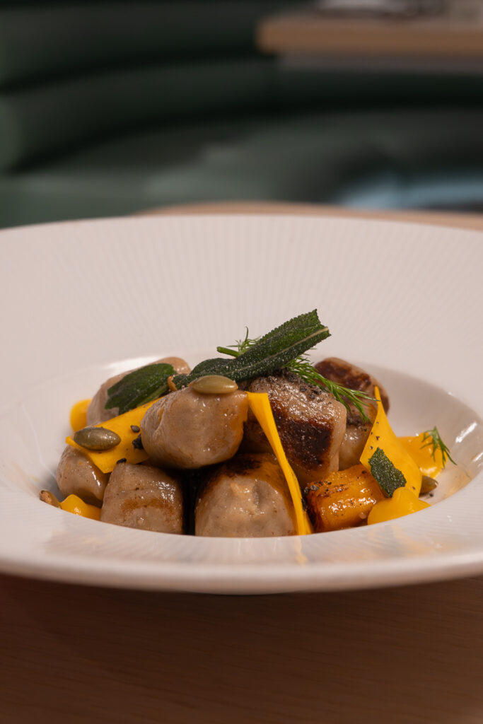 gnocchi squash vegan and gluten free from the test kitchen restaurant in virgin voyages