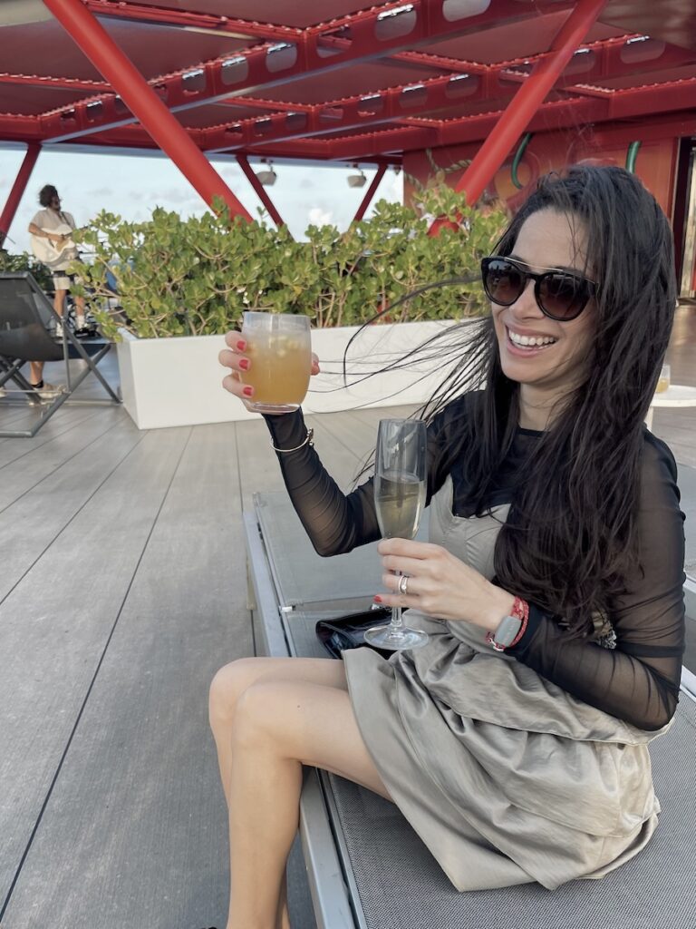 joenid at exclusive cocktail event perch virgin voyages