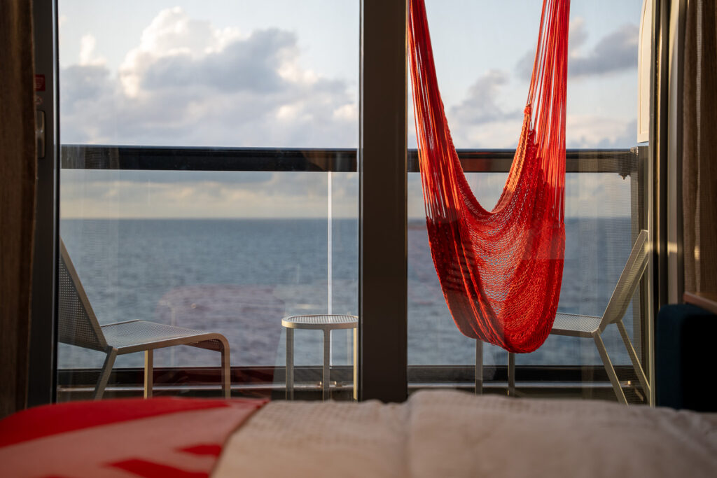 Sea Terrace Virgin Voyages Valiant Lady Cabins Red Hammock