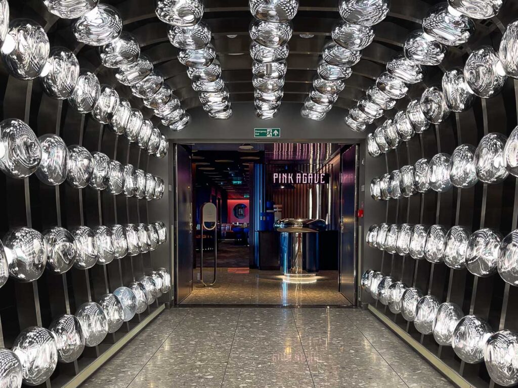 lighting entrance to Pink Agave Virgin Voyages