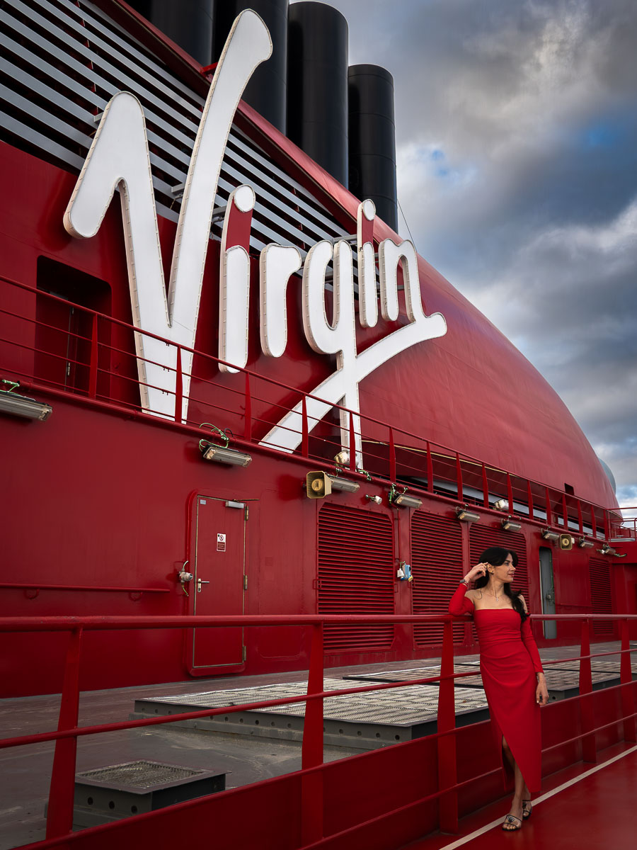 Virgin Voyages cruise sign at deck 16