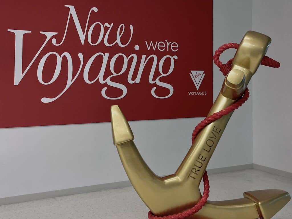 Now we're Voyaging Anchor at Miami Virgin Voyages cruise port