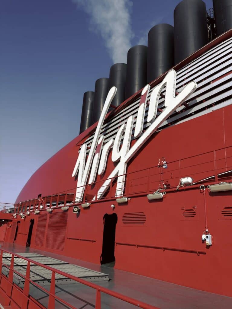 Virgin Voyages cruise sign at deck 16