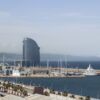View from cruise port of Barcelona Hotel W