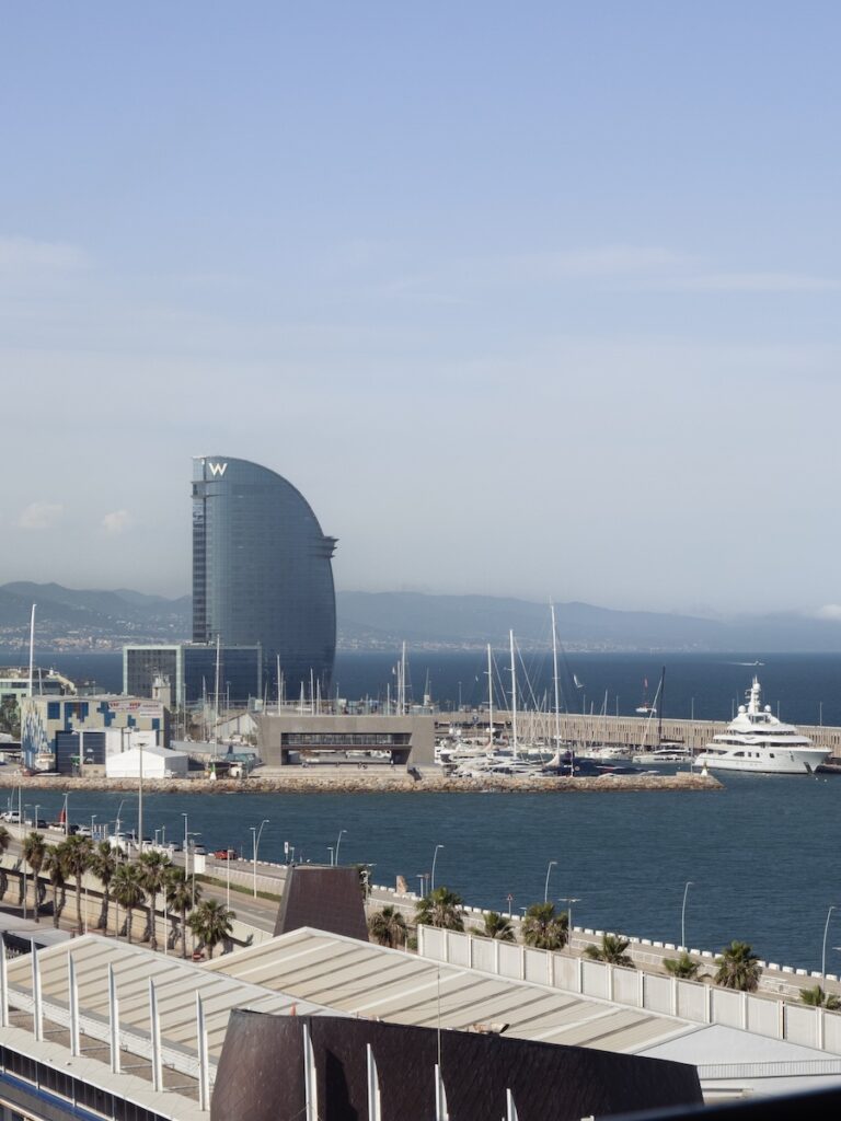 View from cruise port of Barcelona Hotel W