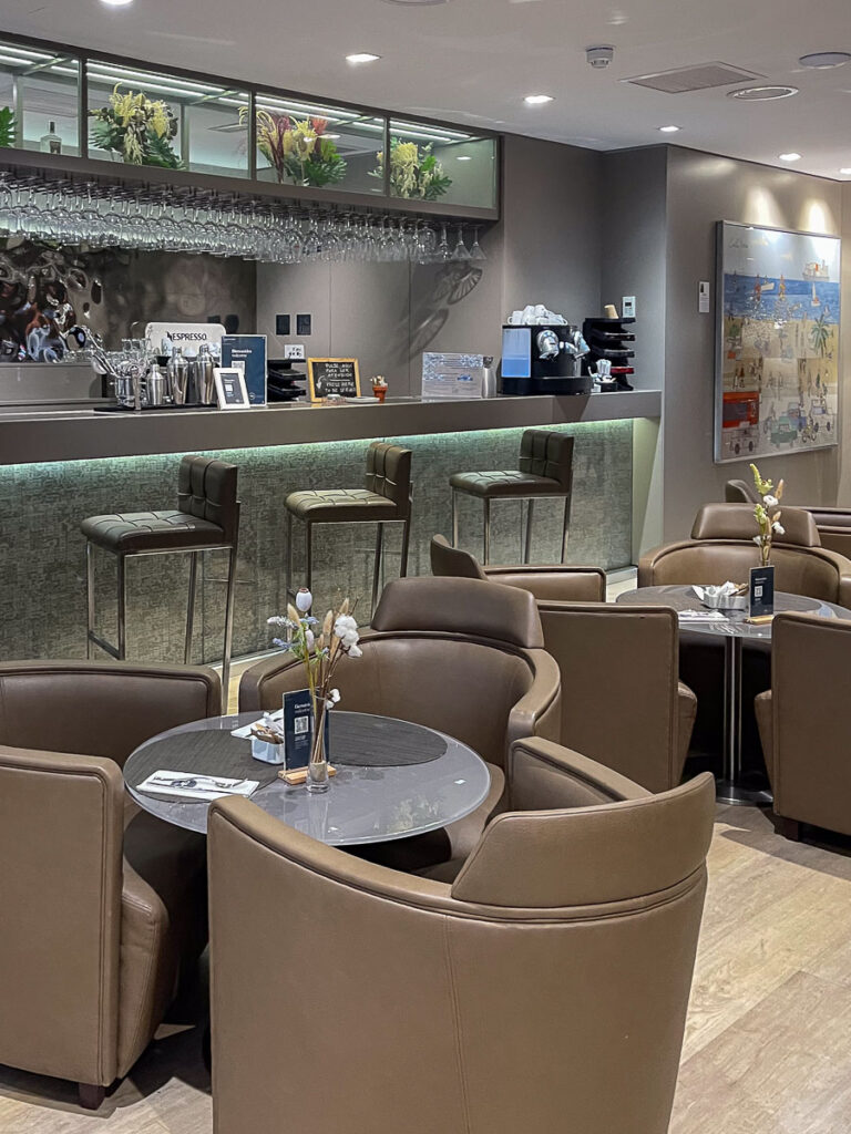 interior bar with stools and chairs of the Valencia SH Colon Spain