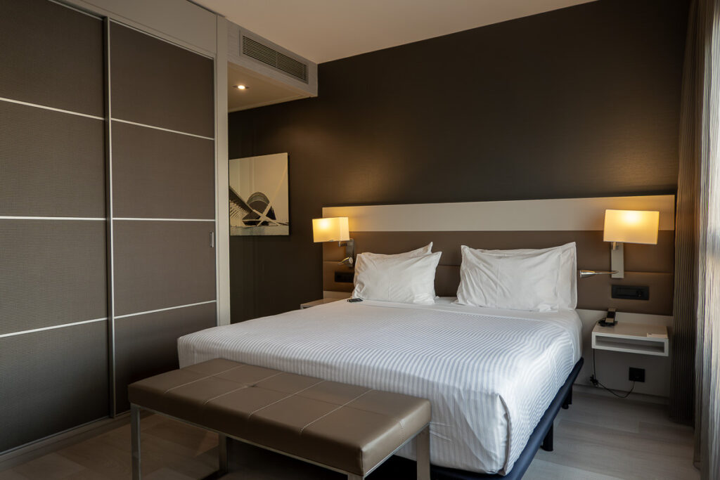 Bed of the Standard Room SH Colon Valencia Hotel Review