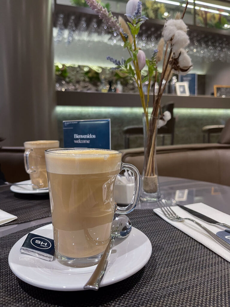 Coffee made with vegan milk from the sh colon valencia spain