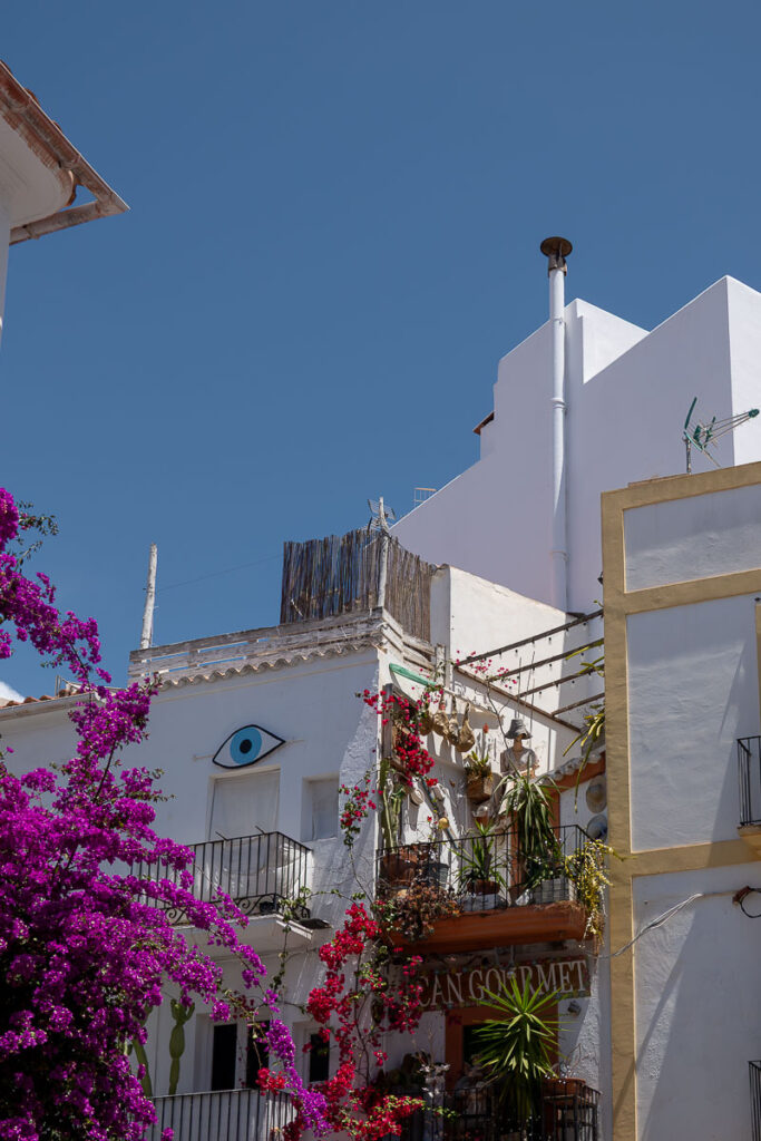 a white structure which is one of the structures you see when visiting ibiza cruise port old town
