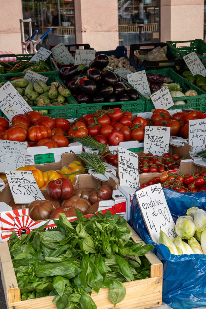 Fruits and vegetables from The Ajaccio Market