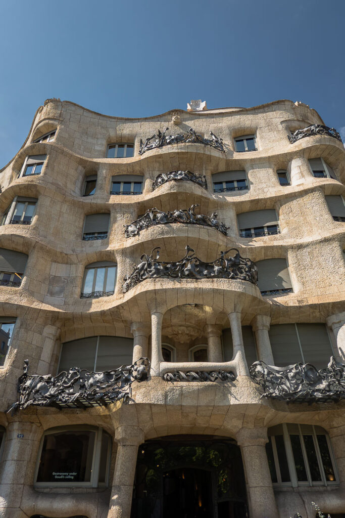 exterior structure of La Pedrera which is a top place to visit in one day in Barcelona