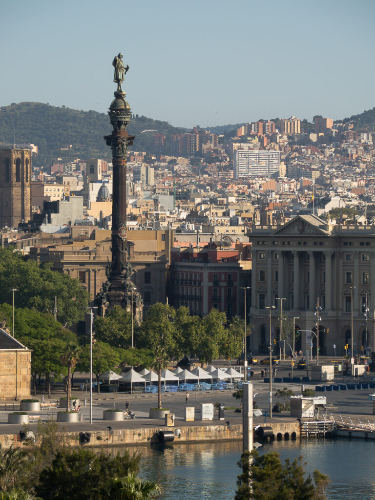 view of Barcelona Columbus monument which is one of the spots to see and things to know before going to Barcelona