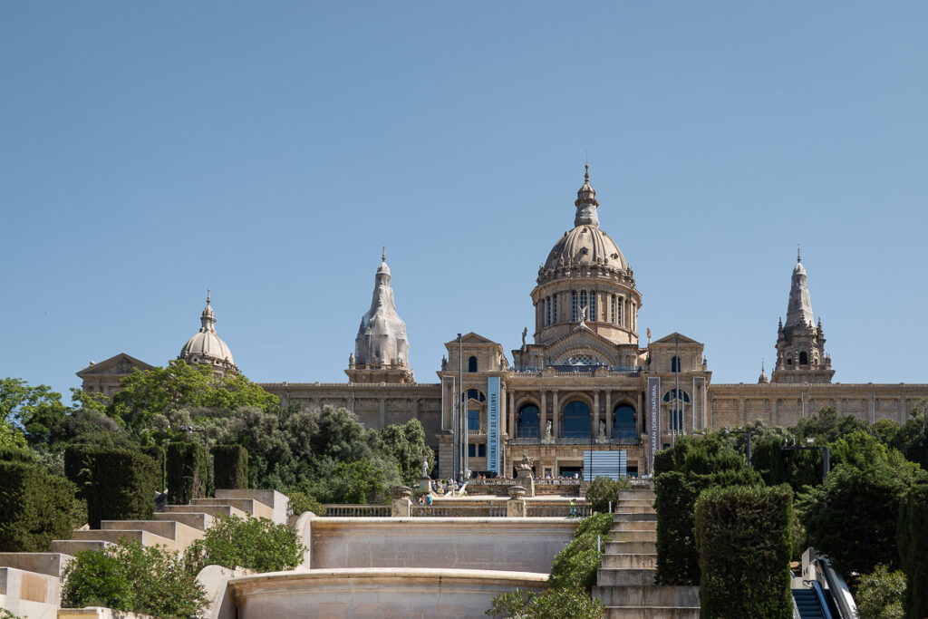 exterior classic structure which represent the national art museum of catalonia in barcelona which is a perfect to visit in one day
