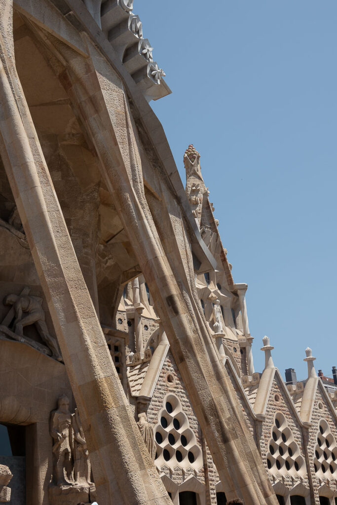 structure exterior columns of the impressive Sagrada Familia