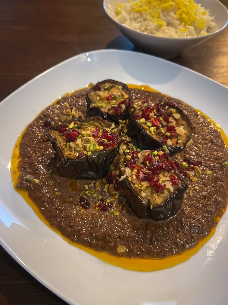 Caspian Eggplant Stew Noush Barcelona Vegan Restaurant