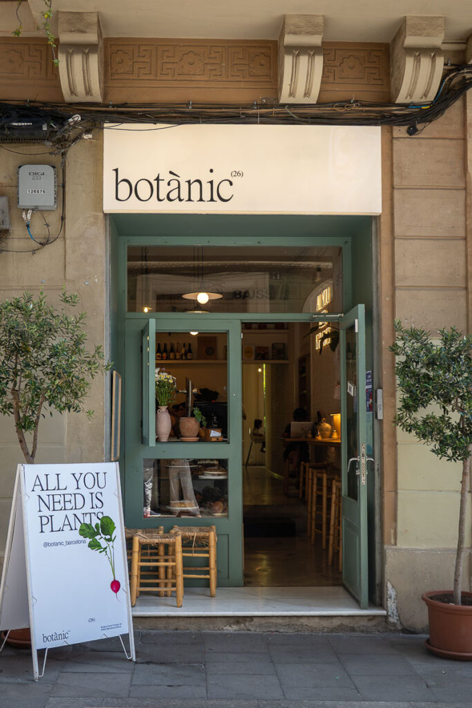 entrance botanic barcelona vegan restaurant