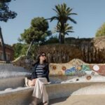 women at park guell barcelona europe