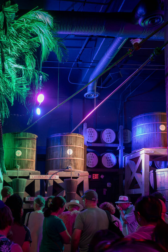rum barrels and people which is in the casa bacardi legacy tour