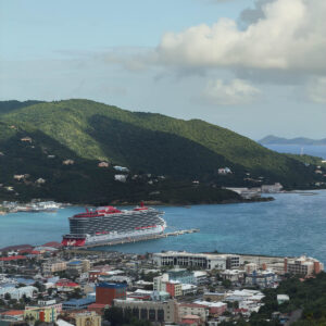 a cruise in the ocean in one of the cruise port guides