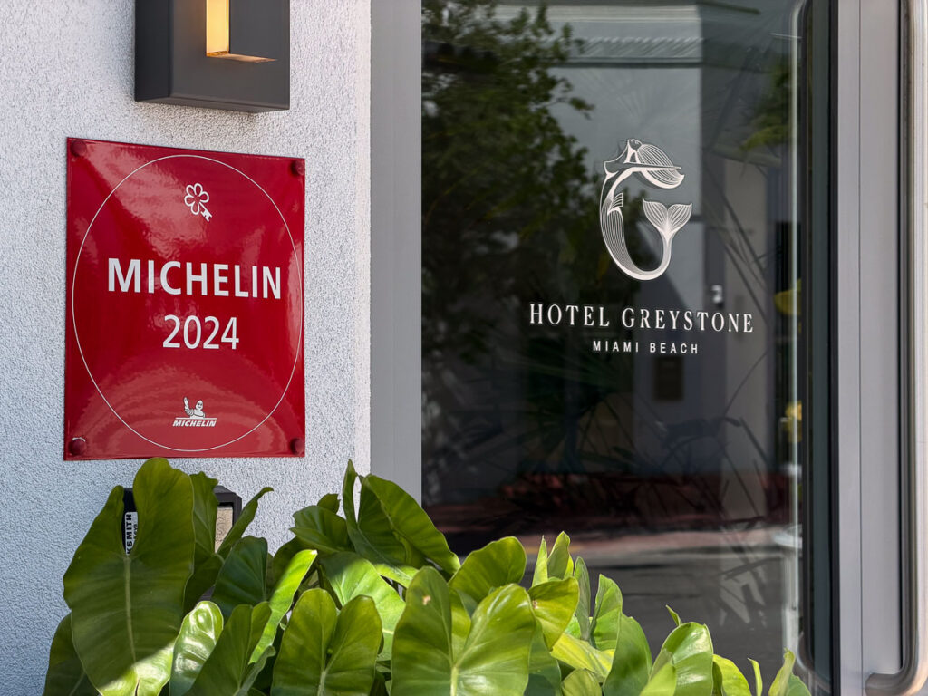 michelin key sign of hotel greystone in miami beach adult only