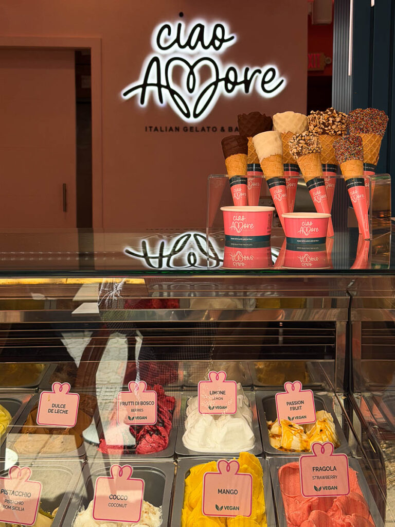 different flavors of vegan gelato miami beach in ciao amore