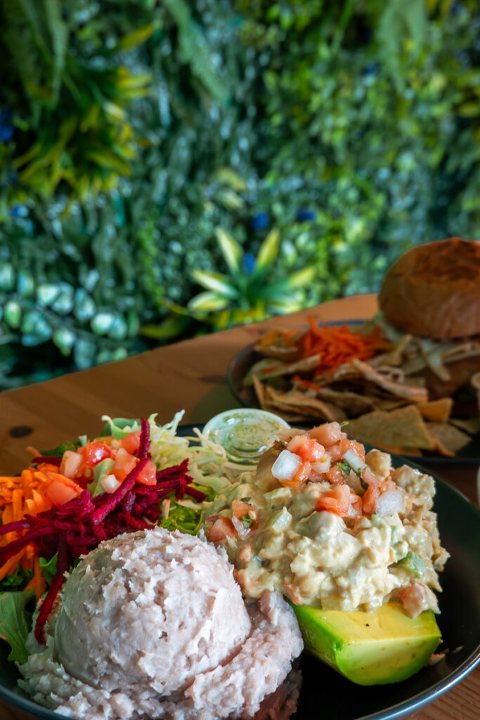 aguacate relleno from frescura vegan kitchen a vegan restaurant in puerto rico