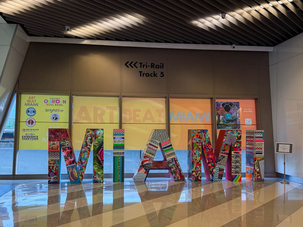 brightline miami train station sign