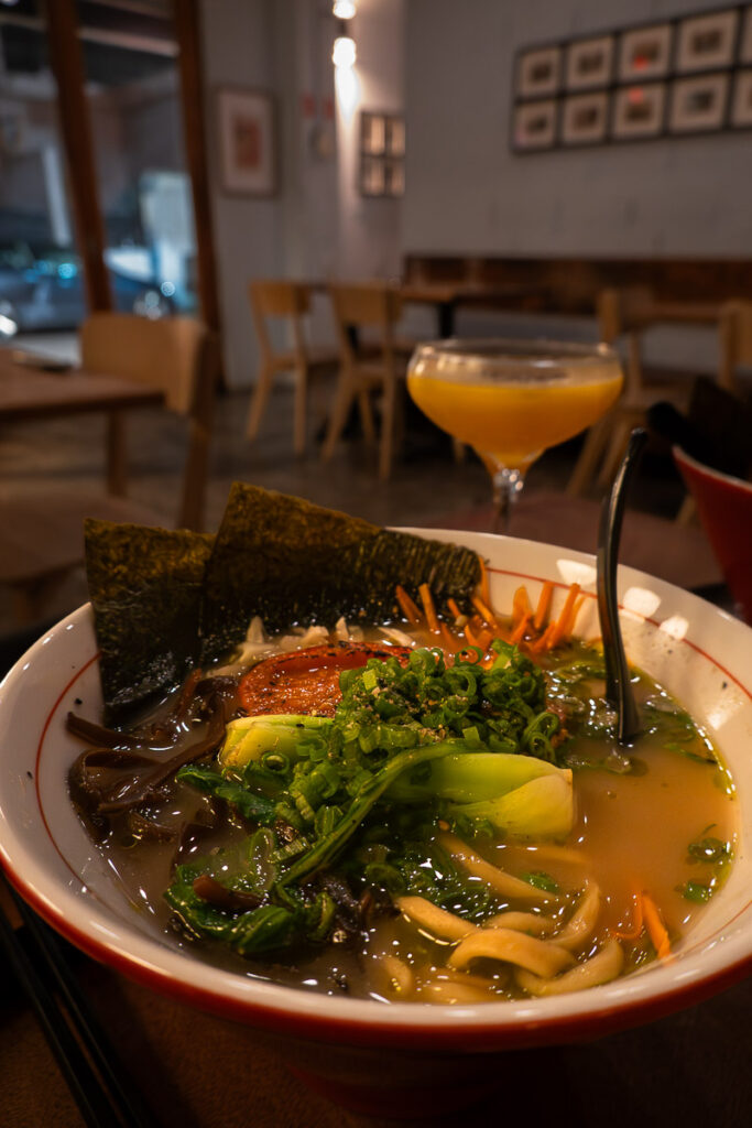 Veggie Ramen in dashi ramen which is one of the vegan options san juan puerto rico