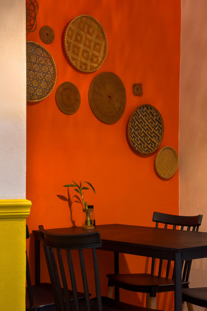 indoor seating brown chair and table from terrestre cocina compasion in puerto rico