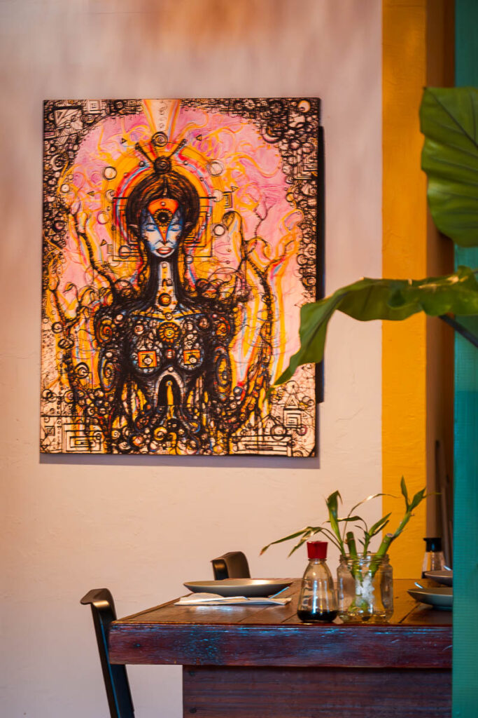 interior seating of restaurant terrestre cocina compasion