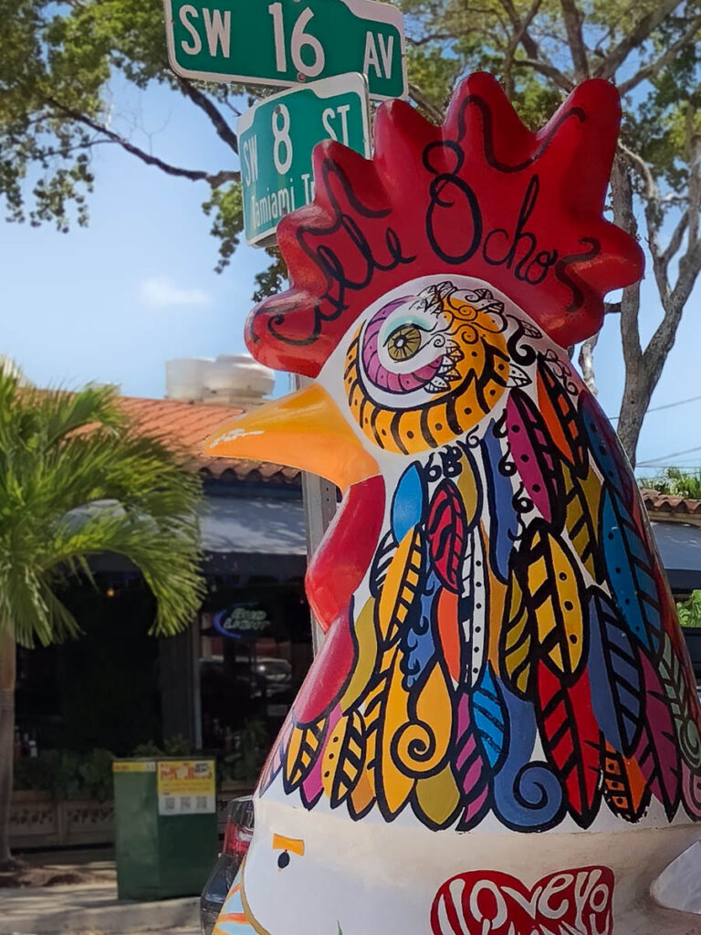 colorful rooster sculptures from calle ocho in little havana miami