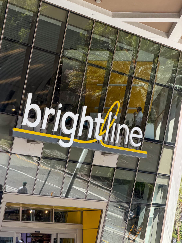 exterior sign of miami train station brightline