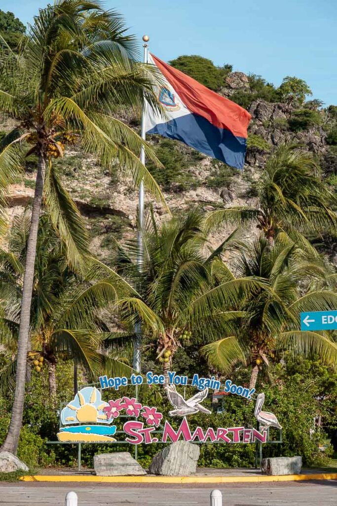 St Maarten cruise port sign