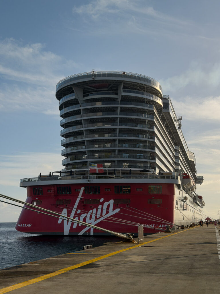 Virgin voyages cruise in the St Maarten cruise terminal