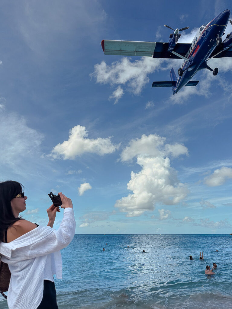 st maarten maho beach airplane
