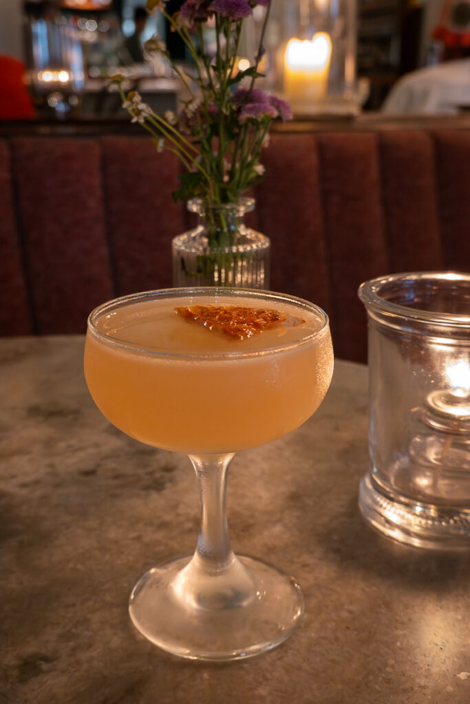 Grapefruit gimlet cocktail from Abigail Hall in Portland Oregon