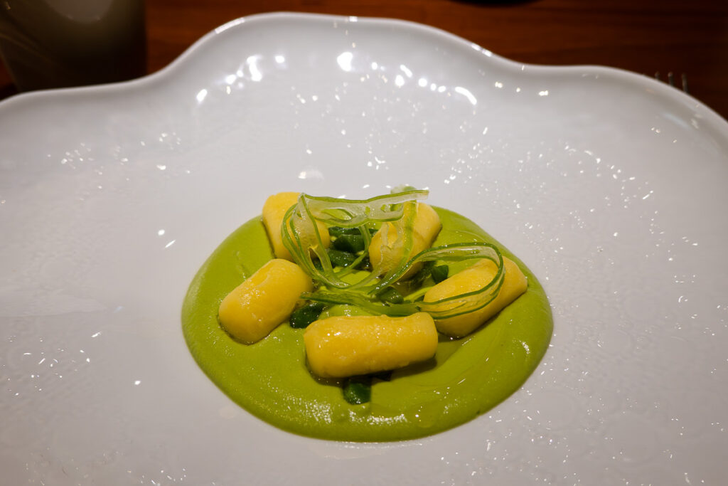 Potato and wax green beans from Barcelona best eats in Xavier Pellicer restaurant