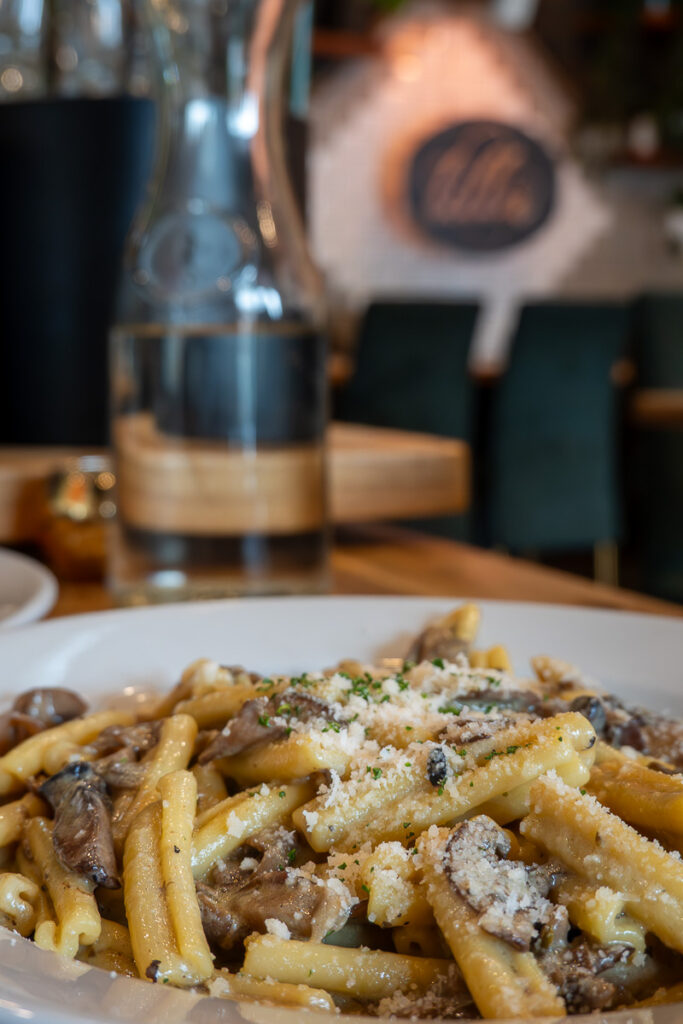 Spicy orecchiette kale alfredo from Lilla vegan restaurants Portland Oregon