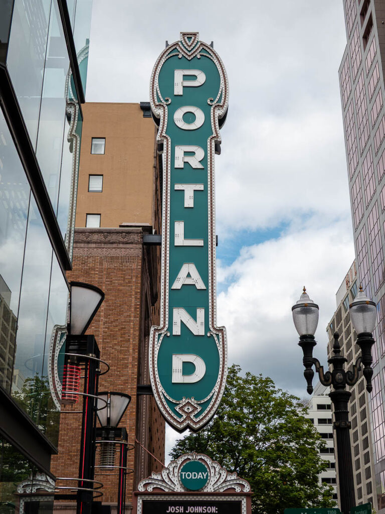 Portland theater sign