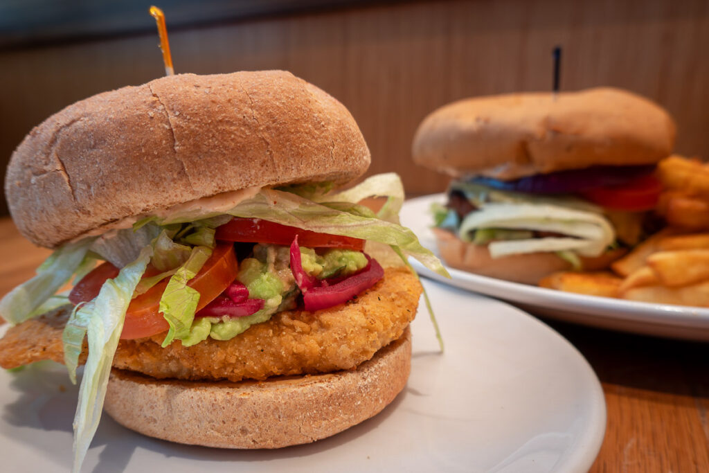Santa Fe chick'n sandwich from veggie grill a best vegan burger in Portland