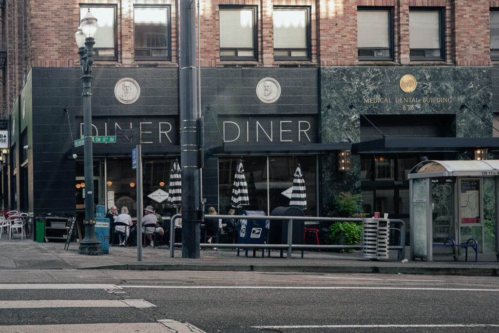 The Daily Feast outdoor seating a place for vegan breakfast Portland Oregon