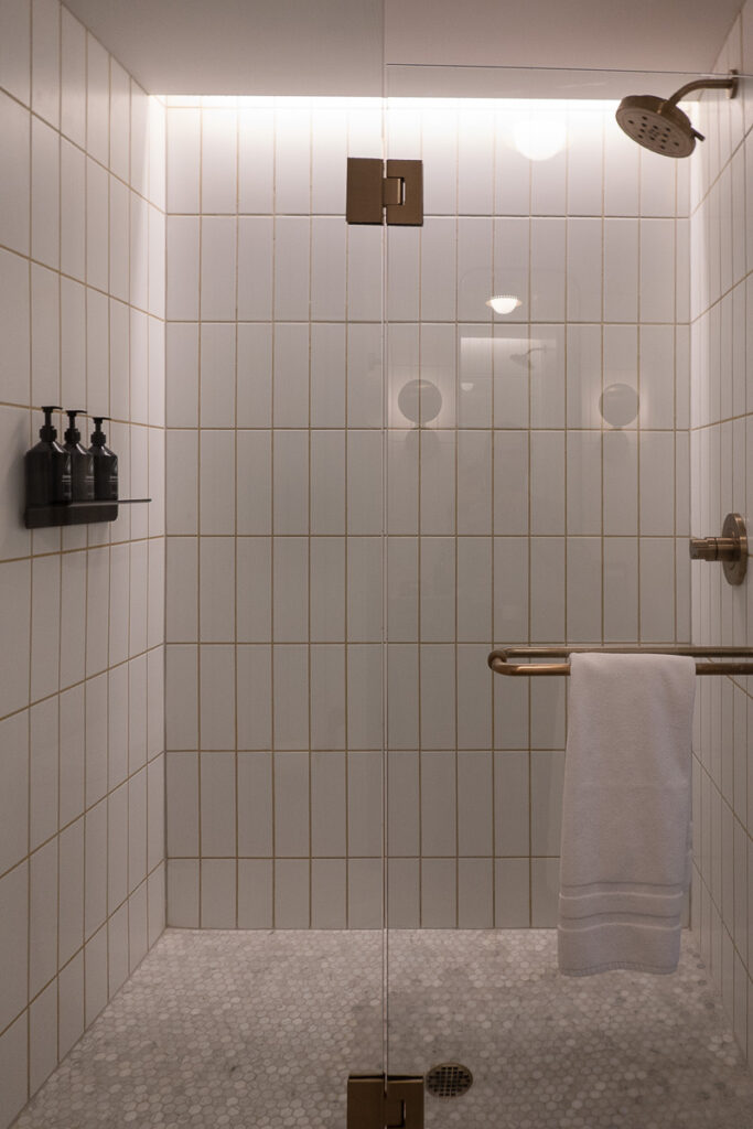 Superior king bedroom shower from Woodlark a Michelin key in Portland Oregon