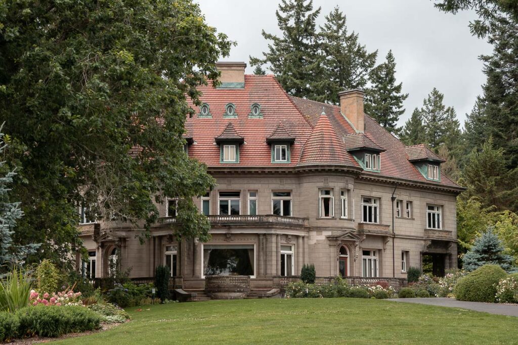 exterior of Pittock Mansion in Portland