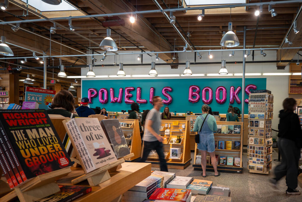 interior Powell's Books the biggest bookstore in portland