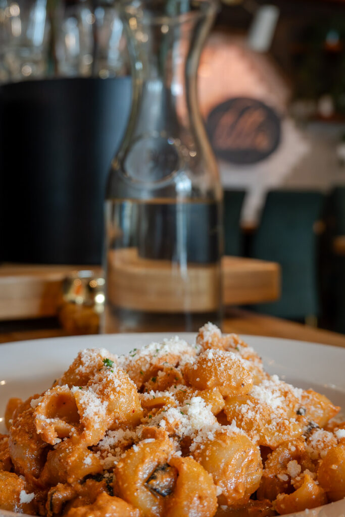 sundried tomato pesto vegan pasta Portland from Lilla Portland restaurant 