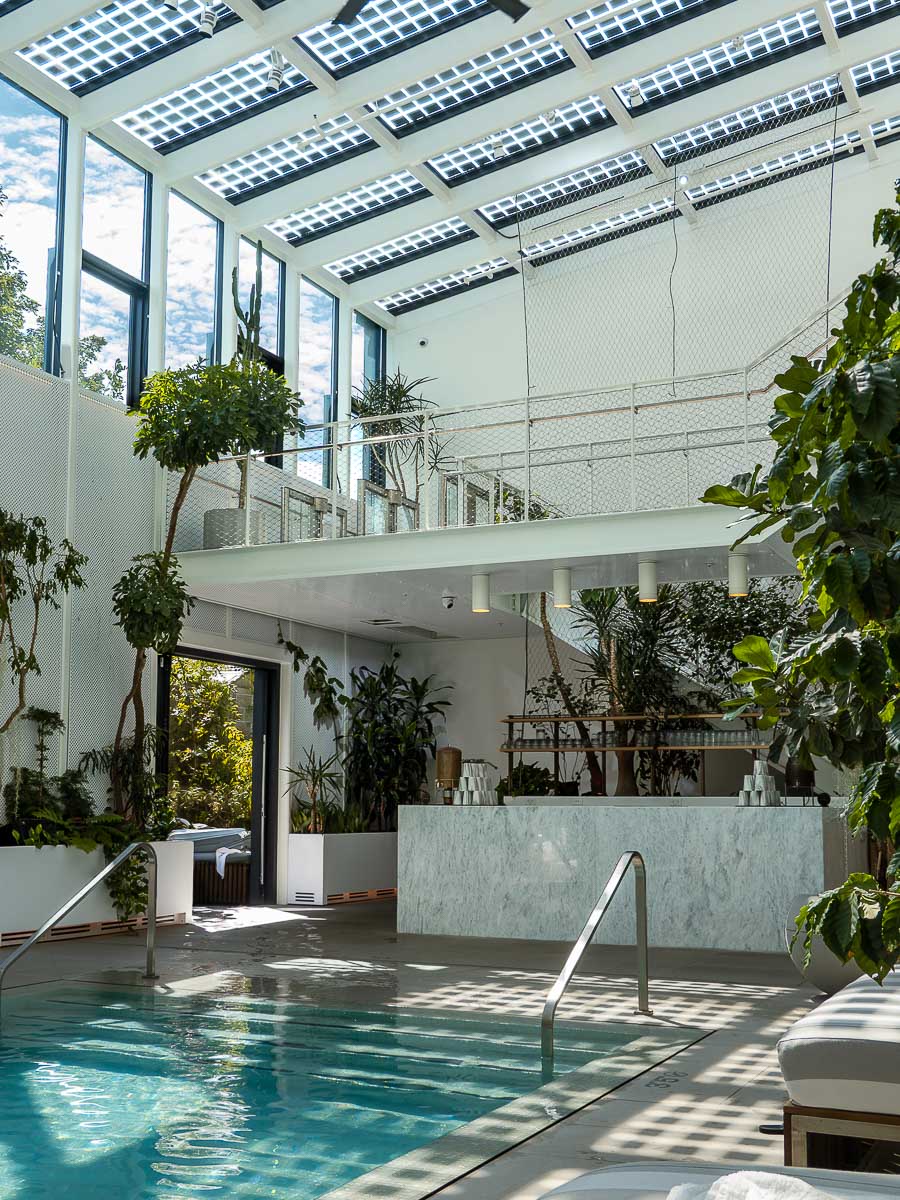 conservatory secret garden pool in Cascada spa in Portland